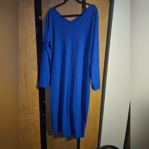 Elegant Blue Long Sleeve Dress